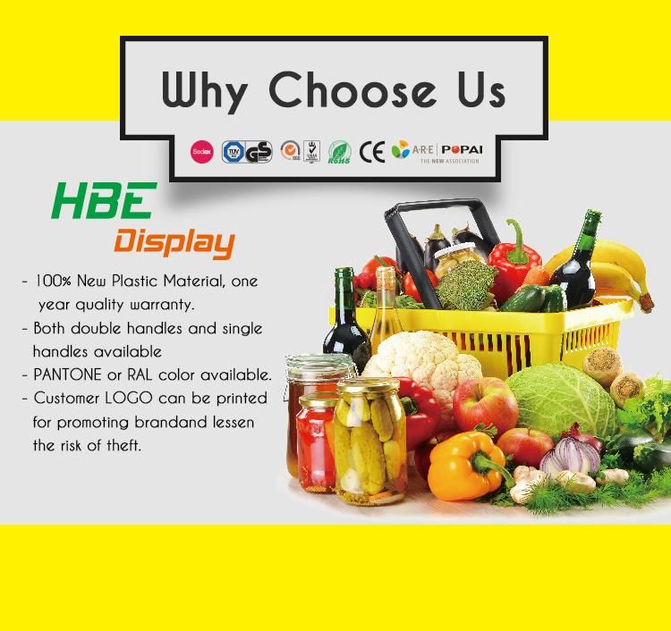 Durable Shopping Basket Plastic Supermarket Equipment