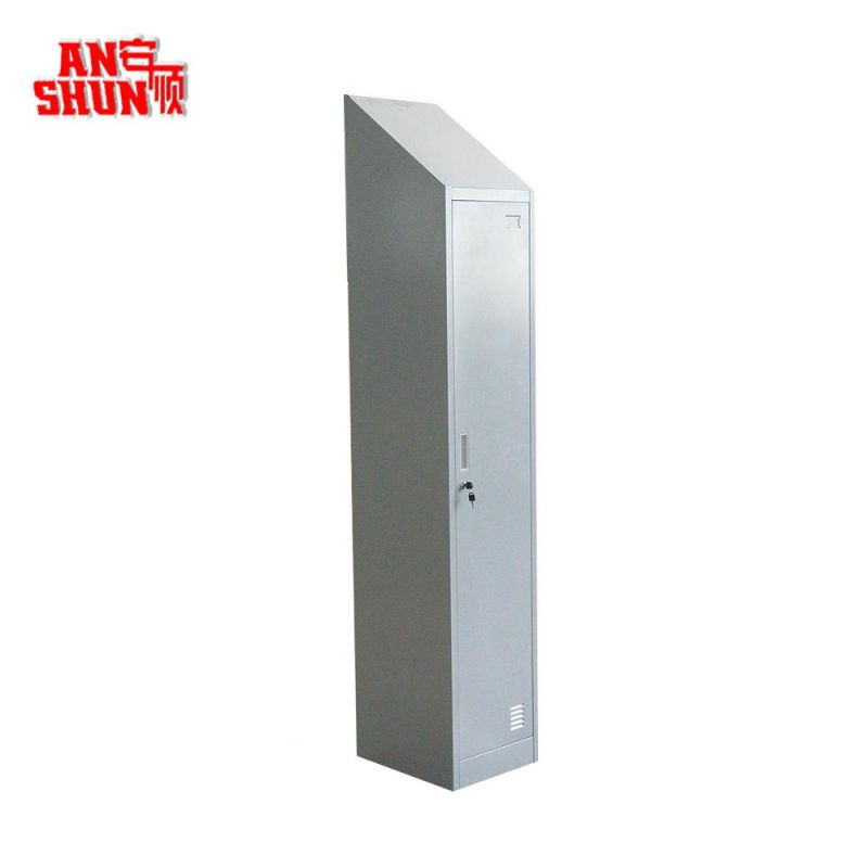 Slop Top Clothes Storage Single Door Steel Locker for Students Gym