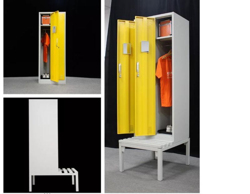 Simple Swimming Pool Changing Room HPL Locker 2 Doors Locker with Seat