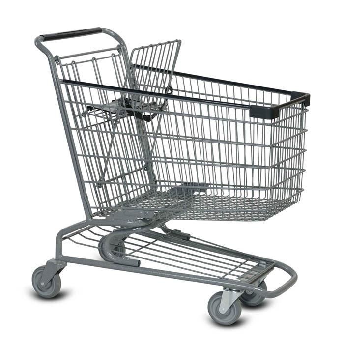 American Style Metal Supermarket Shopping Trolley for Hypmarket