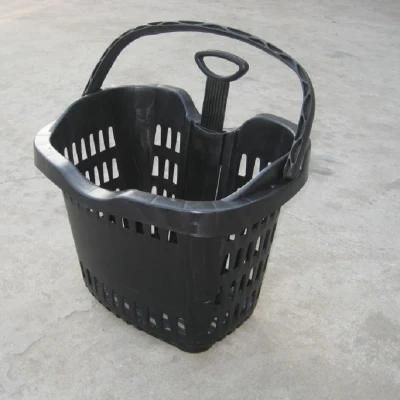 Luxury Two-Wheeled Apple-Shaped Single-Handle Aluminum Alloy Trolley Shopping Basket Trolley