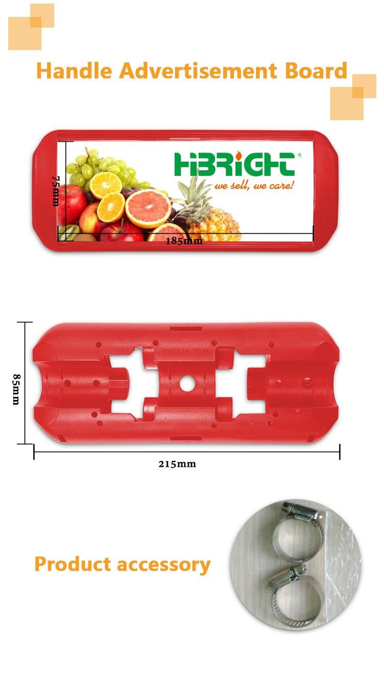 Plastic Supermarket Shopping Trolley Cart Handle Advertising Board