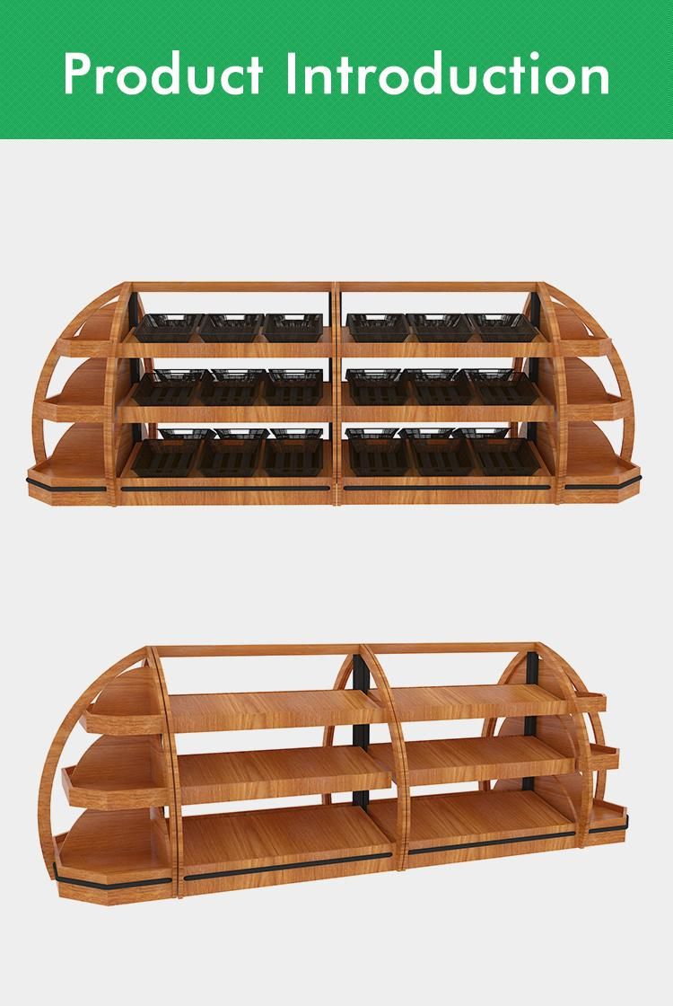 Fruit Store Wooden Produce Vegetable Rack