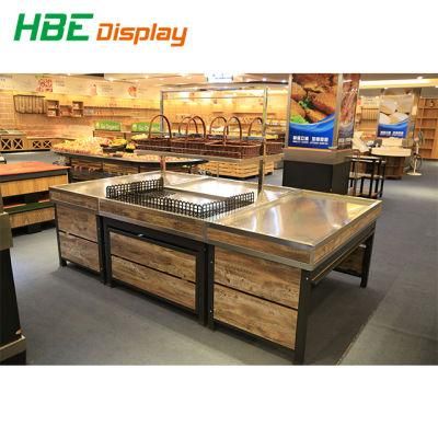 High Quality Supermarket Metal Flooring Fruit and Vegetable Display Shelf