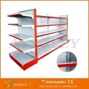 Steel Backplane Style Double Sided Middle Duty Fixed Supermarket Shelf