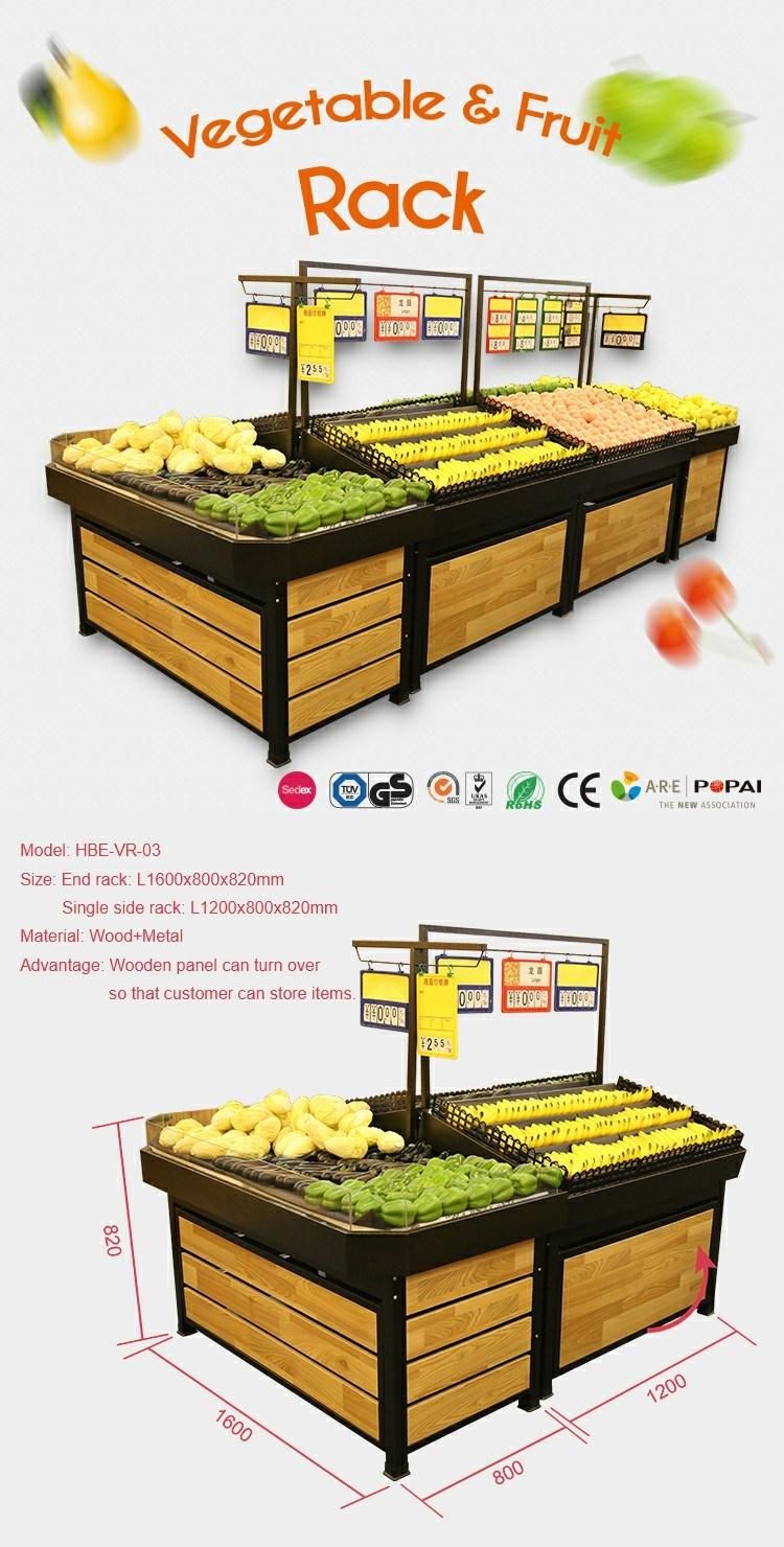 Hot Sell Wholesale Manufacturers Fruit Vegetable Shelf Supermarket Vegetable and Fruit Rack Display Shelf with