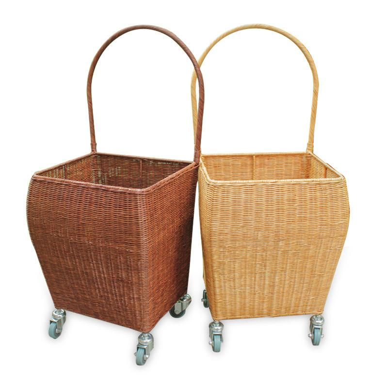 Rattan Portable Shopping Artifact Shopping Cart Large Capacity Small Cart