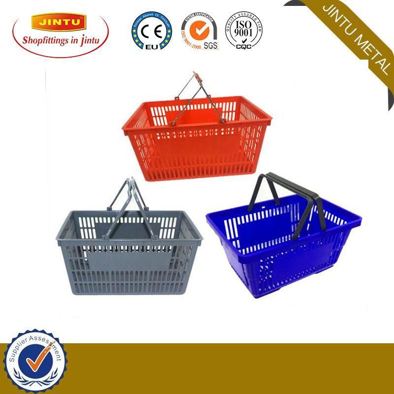 High Quality 45L Plastic Roll Shopping Basket Trolley