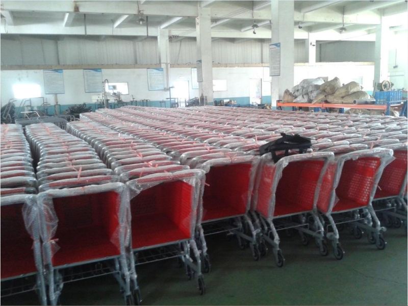 100L Plastic PU Wheeled Shopping Hand Trolley Cart Supermarket Equipment