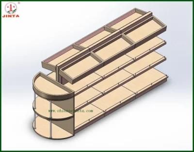 Wooden Gondola Display Shelf with Round End Shelf (JT-A30)