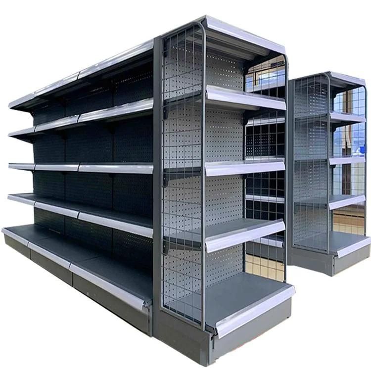 Convenience Store Metal Rack Double Sides Supermarket Shelf