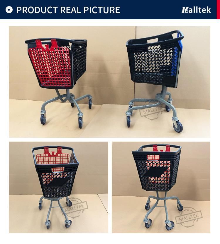 New PP Color Half Shopping Plastic Trolley for Chain Store and Supermarket