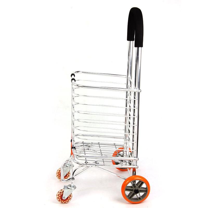 Factory High Quality 4 Wheel Aluminum Folding Shopping Trolley for Farmers Market