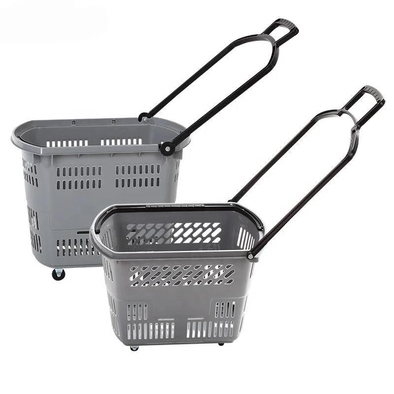 Hot Selling Plastic Fruit Hand Basket Shopping Basket with Wheels