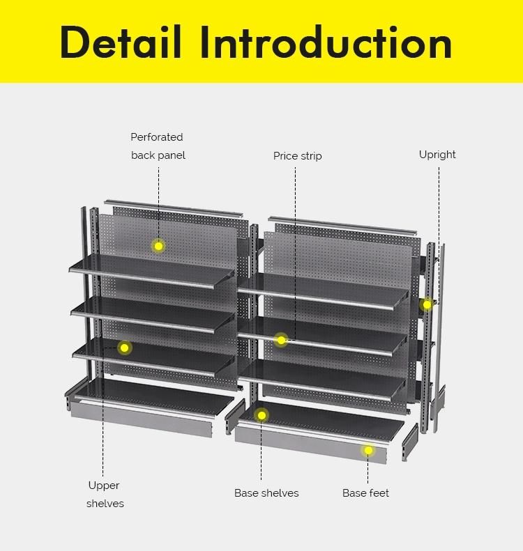 Metallic Material and Single-Double-Sided Feature Shelves for Vegetable and Fruit