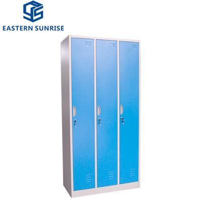 Durable Cheap 3 Door Metal Steel Storage Wardrobe Iron Locker