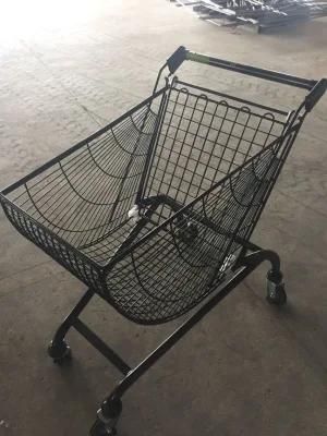 High Quality 80L Round Chrome Plated Basket Trolley for Supermarket