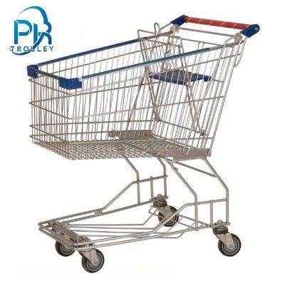 Asian Style Metal 4 Wheels Supermarket Mall Shopping Cart Trolley