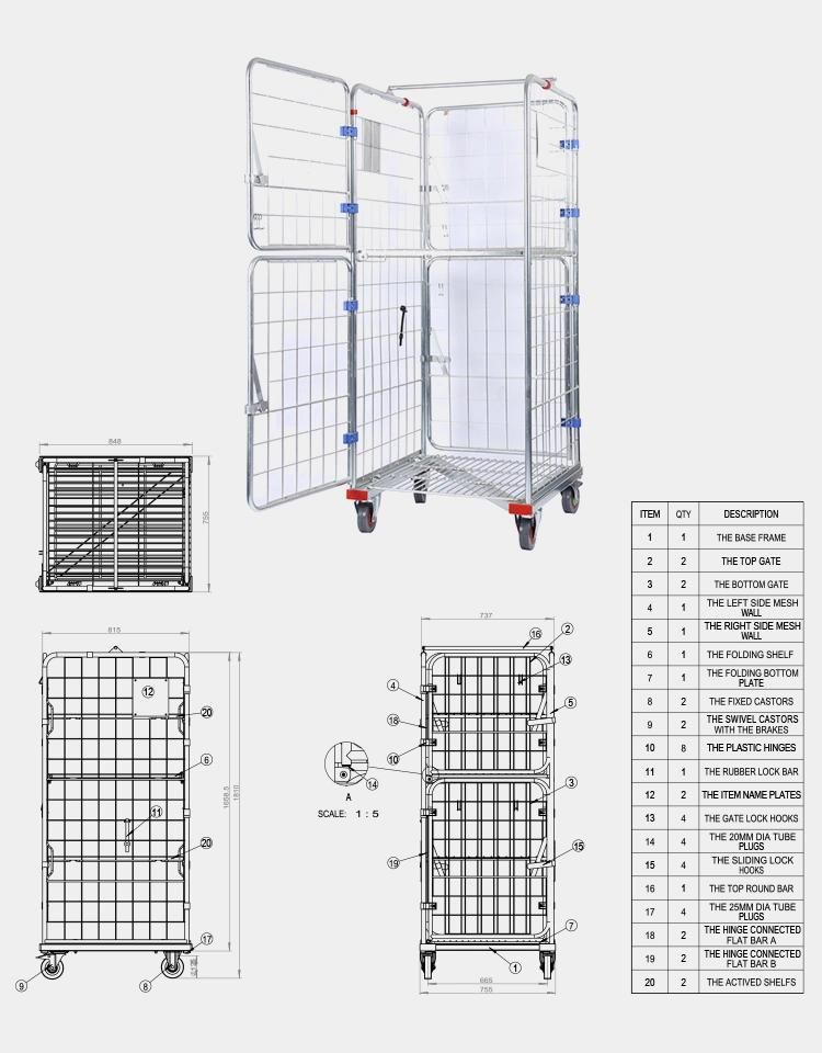 Logistic Nestable Chrome Roll Container