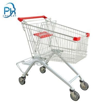 Double-Decker Shopping Cart Supermarket Shopping Mall Property Convenience Large Capacity Metal Trolley