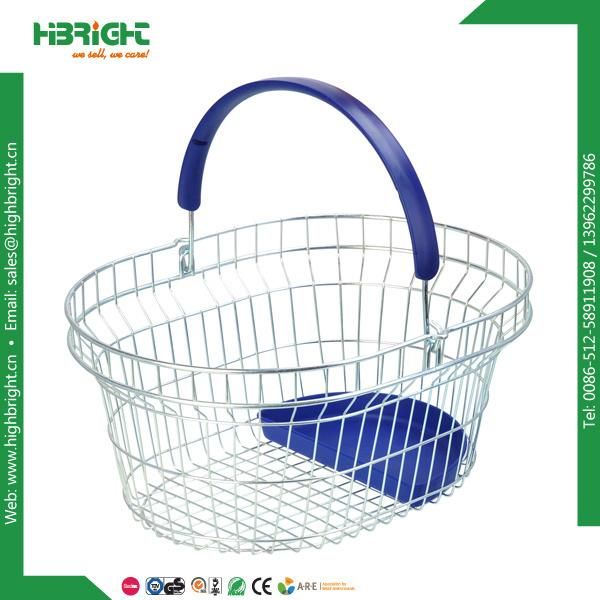 Metal Wire Round Oval Shopping Basket for Pharmacy Store