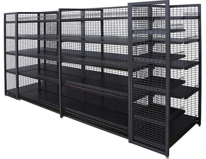 Heavy Duty Single Double Sided Grid Grocery Store Display Racks Small Supermarket Shelf