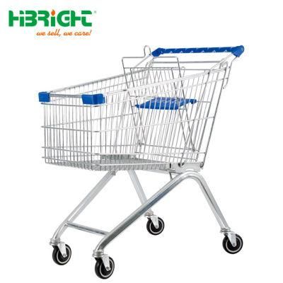 Supermarket One-Piece Plastic and Metal Shopping Cart