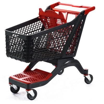 All Plastic Enhanced Shopping Cart Grocery Store Steel Supermarket Trolley