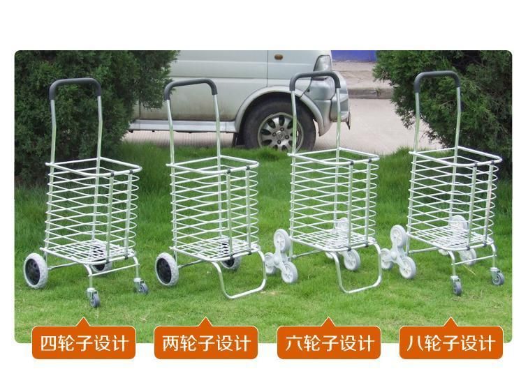 Factory Wholesale Aluminium Foldable Customized Shopping Trolley Outdoor Folding Supermarket Carts with Bag