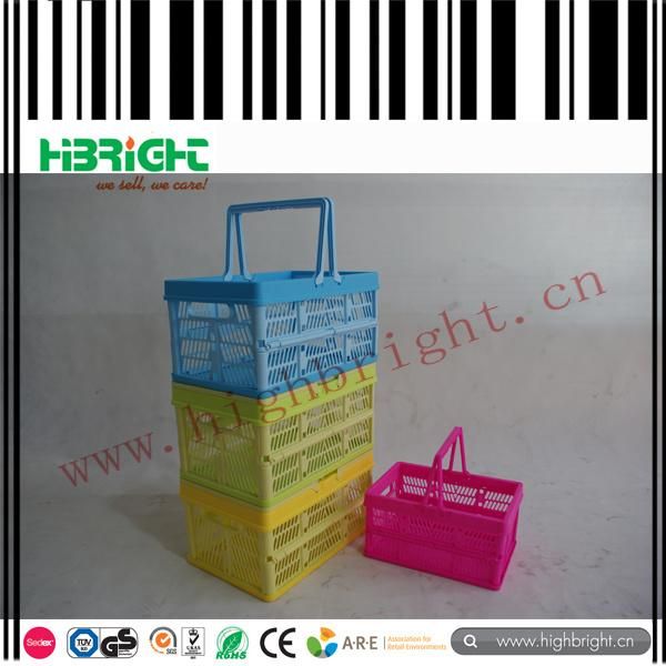 Hand Held Folding Plastic Storage Basket