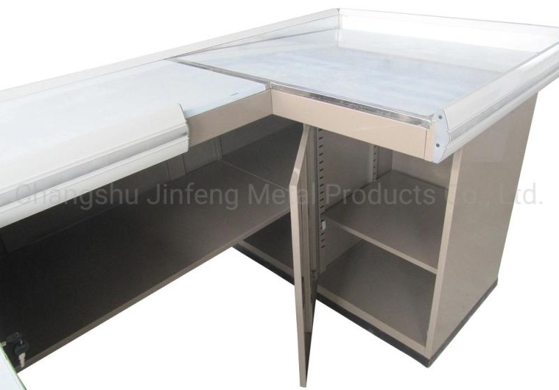 Supermarket Convenience Store Checkout Counter Metal Cashier Table Jf-Cc-060