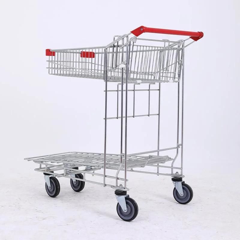 Stainless Steel Frame Carts Supermarket Shopping Trolley