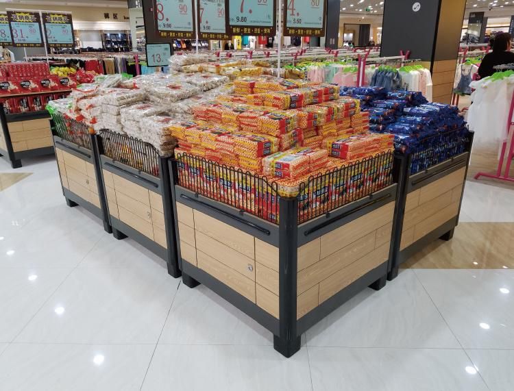 Supermarket Grain Candy Biscuits Bulk Food Promotion Display Stand