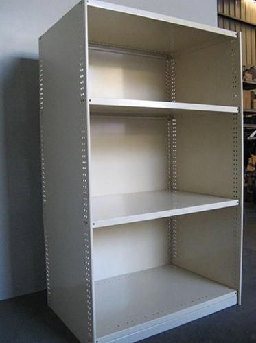 Rut Closet Shelving for Library with Roll Edge Side Panel