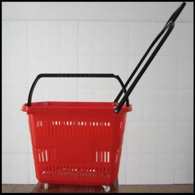 Wheeled Portable Supermarket Shopping Basket