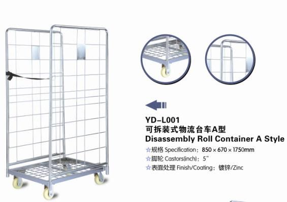 Foldable Roll Container Cage Warehouse Trolley Cart