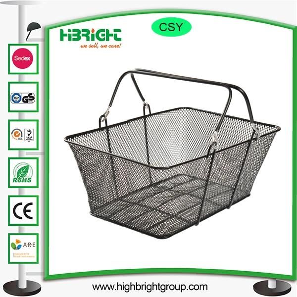 Golden Color Cosmetic Shop Metal Wire Shopping Basket