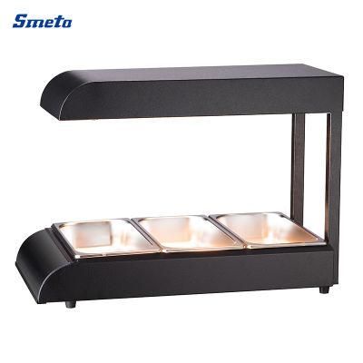 Smeta 30-120 Degree Black Portable Display Warming Plate Showcase for Buffet