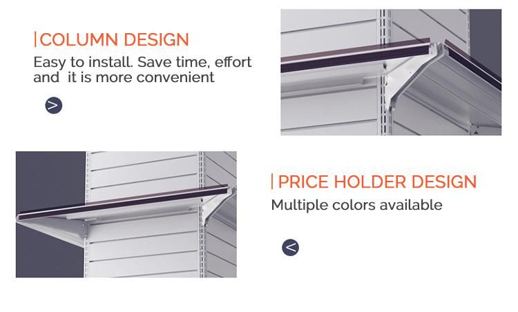 Supermarket Column Cover Slat Wall Gondola Shelving Display Rack