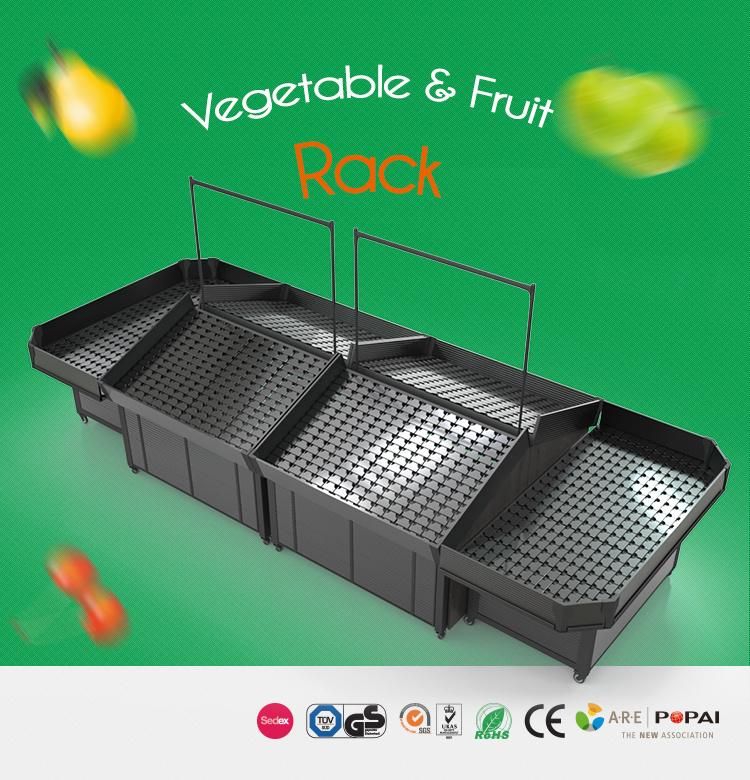 Supermarket Adjustable Fruit and Vegetable Rack Produce Display Stand