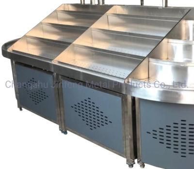 Supermarket Shelf Equipment Vegetable Display Rack with Spray System Jf-Vr-061