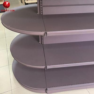 Half Round Middle Island Gondola Metal Display Rack with Shelves