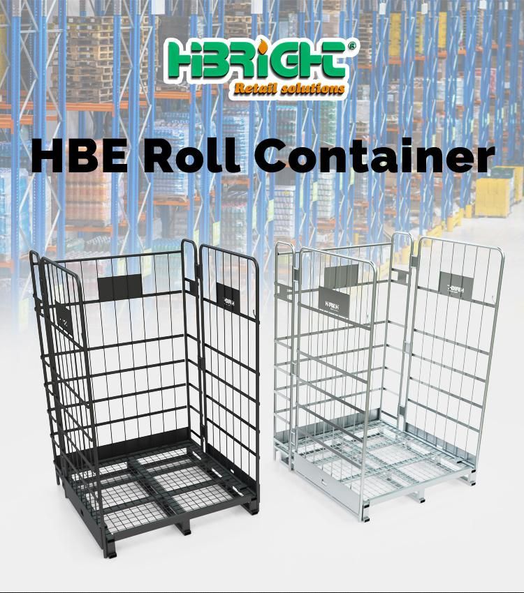 Wire Roll Cage Container Warehouse Use