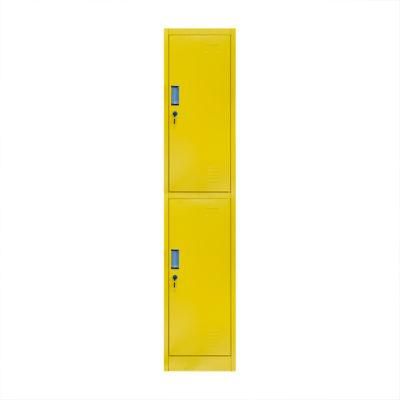 Yellow 2 Compartment Metal Storage Locker School Locker for Student