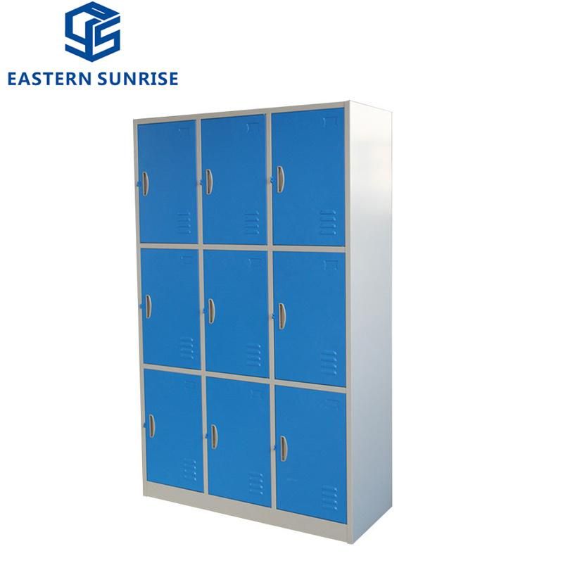 Cheap Changing Room Bathroom 9 Door Metal Steel Cabinet Locker