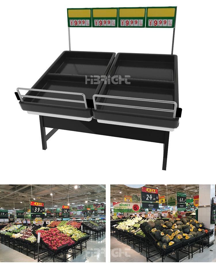 Folding Metal Vegetable Fruit Display Rack for Retail Shop