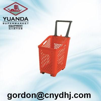 New Design Plastic Shopping Pull Basket Zc-18