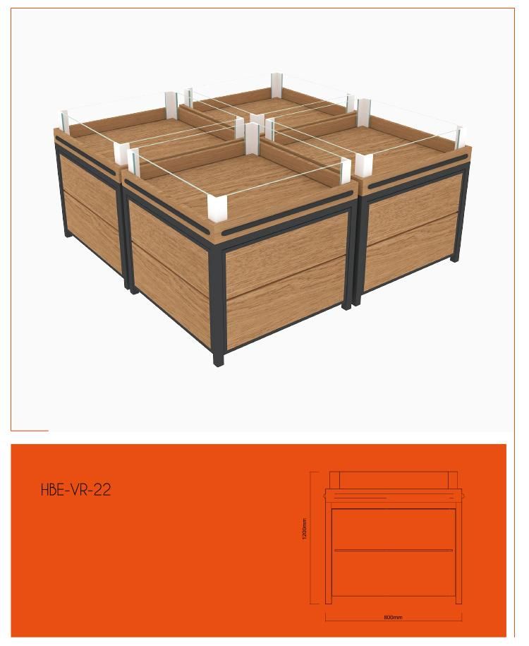 Supermarket Bulk Food Wooden Display Orchard Bin