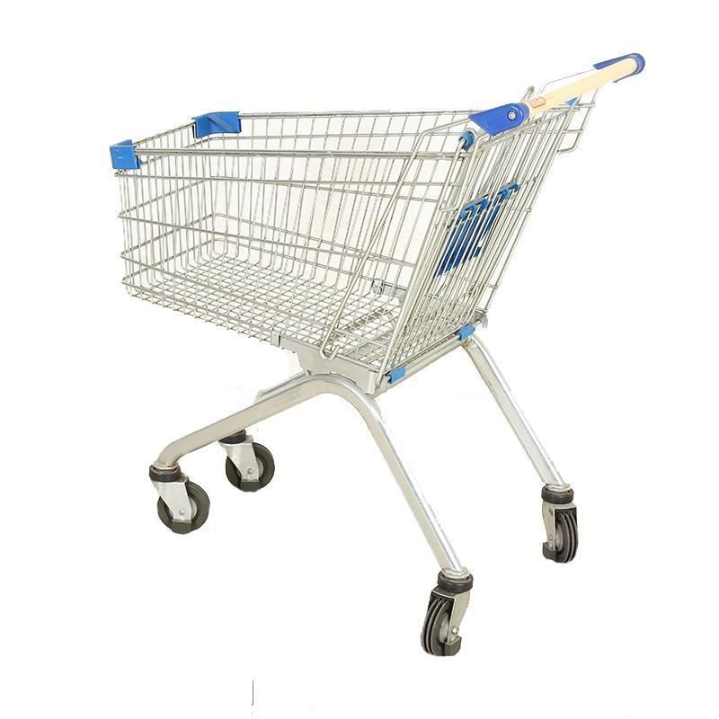 Supermarket Metal Shopping Trolley Four Wheels Shopping Cart