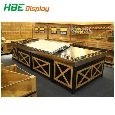 Wooden Shelf Supermarket Display Shelves Equipment Fashionable Fruits and Vegetable Display Rack